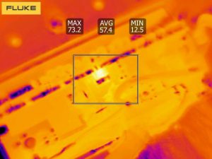 Monitoring the temperature of the LDMOS device during testing.